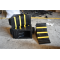 Wheel chock | black with three yellow stripesdimensions: 285 x 155 x 185 mm